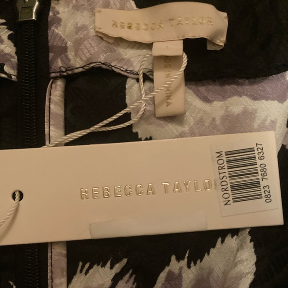 2x HP NWT Rebecca Taylor Silk Ikat Multi Black Ruched Mini Dress - Picture 6 of 7